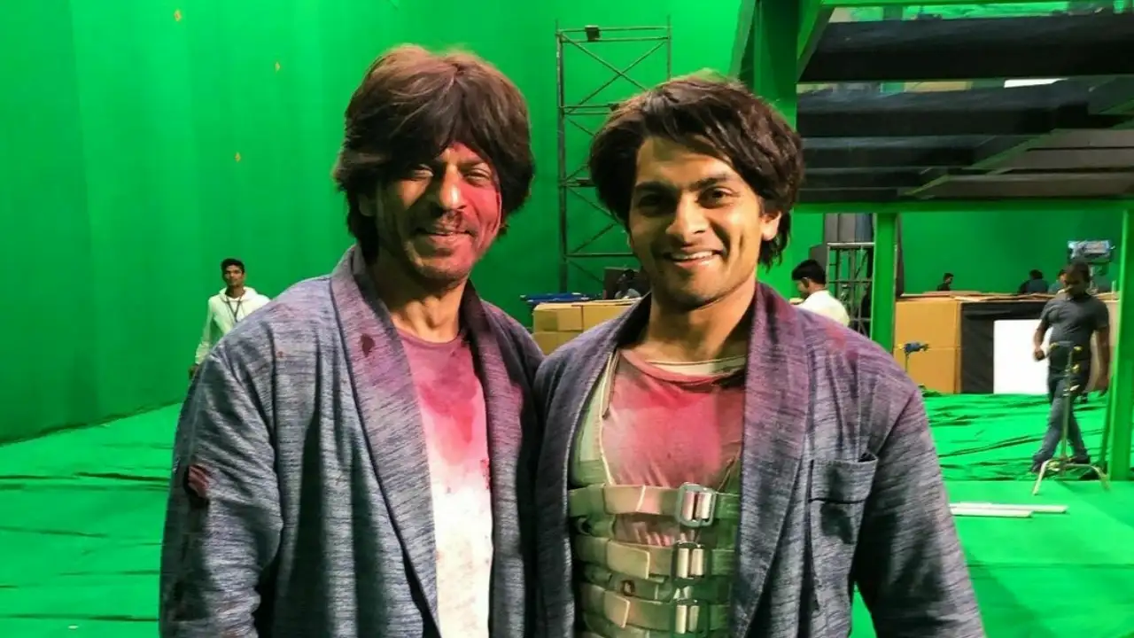 Shah Rukh Khan and his Brahmastra body double Hasit Savani posed together post shooting an action scene Shah Rukh Khan and his Brahmastra body double Hasit Savani posed together post shooting an action scene